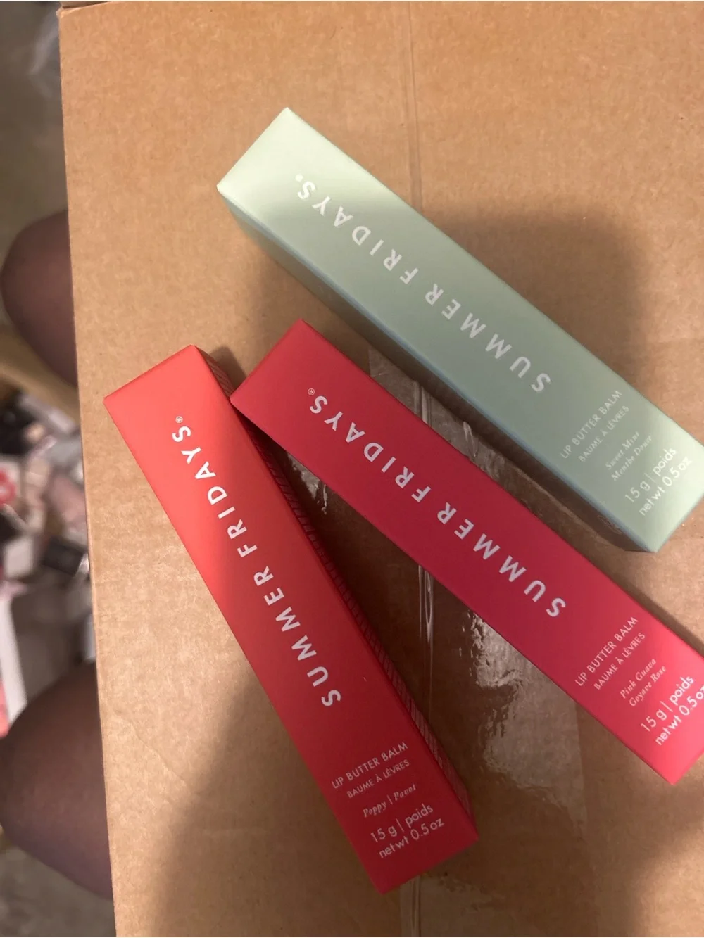 Summer Fridays Lip Butter Balm Trio — Pink & Mint Green Packaging